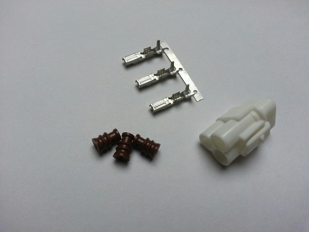 Set di connettori impermeabili a 3 pin bianchi