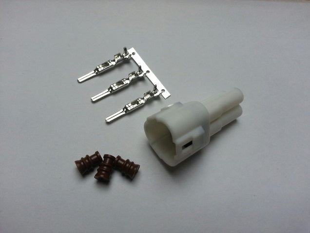 Set di connettori impermeabili a 3 pin bianchi