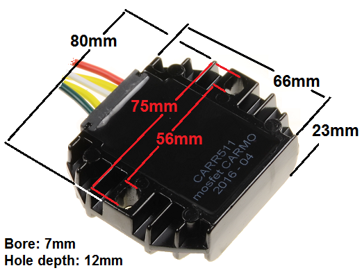 MOSFET UB-CARR511 charging/voltage regulator for Cagiva-Ducati-Moto Guzzi-/Laverda and lithium batteries