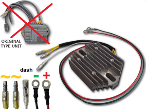 MOSFET UB-CARR511 regolatore di carica/tensione per batterie Cagiva-Ducati-Moto Guzzi/Laverda e litio