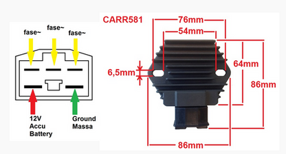MOSFET UB-CARR581 Lade/Spannungsregler für Honda und Lithium Batterien