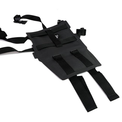 Aluminium-Taschenhalter mit verstellbarer Hypalon-Front und Schnellkupplung + BMW R12 Fahrgestell links