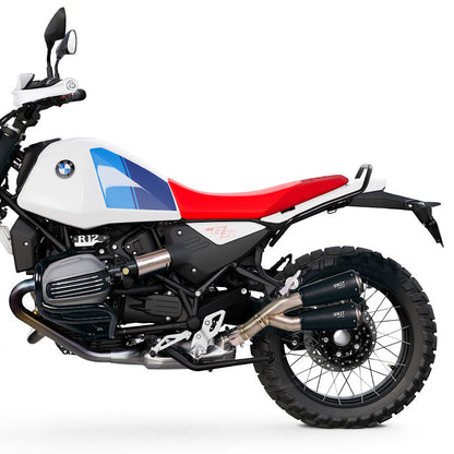 Niedriger Doppel-Titan-Auspuff mit sichtbaren Schweißnähten für BMW R12 G/S