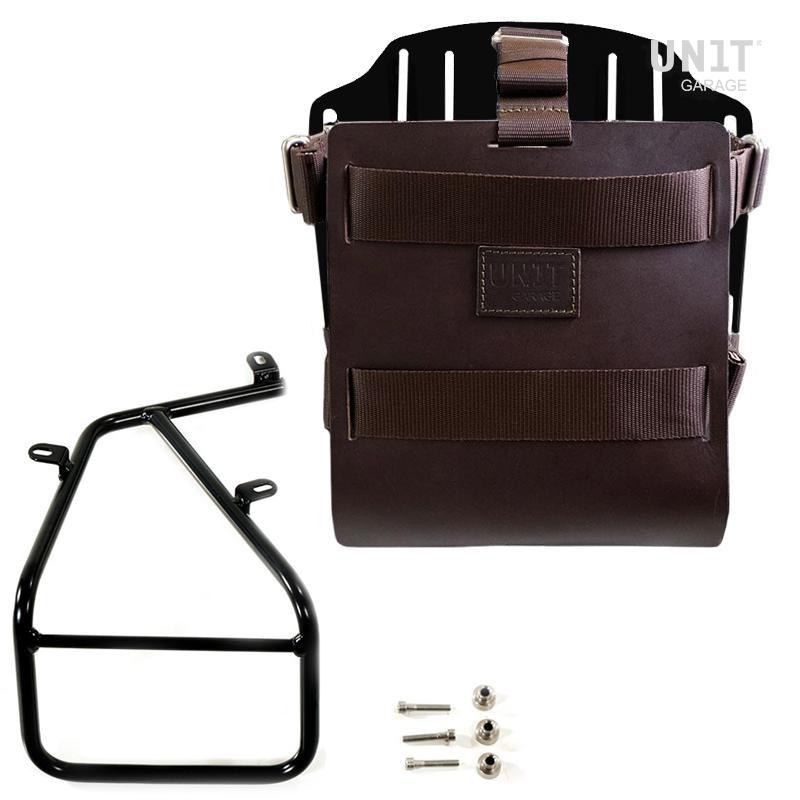 Aluminium-Taschenhalter mit verstellbarer Lederfront + Rahmen der NineT-Serie