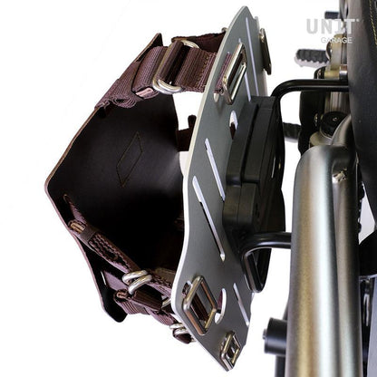 Aluminium-Taschenhalter mit verstellbarer Lederfront + Rahmen der NineT-Serie
