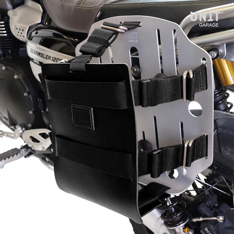 Aluminium-Taschenhalter mit verstellbarer Lederfront + Rahmen der NineT-Serie