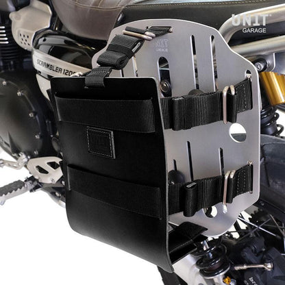 Aluminium-Taschenhalter mit verstellbarer Lederfront + Rahmen der NineT-Serie