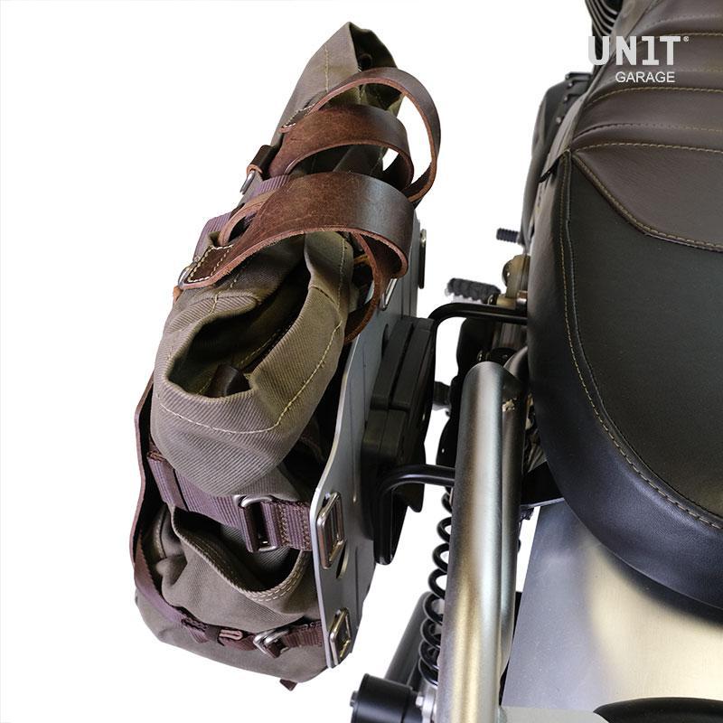Aluminium-Taschenhalter mit verstellbarer Lederfront + Rahmen der NineT-Serie