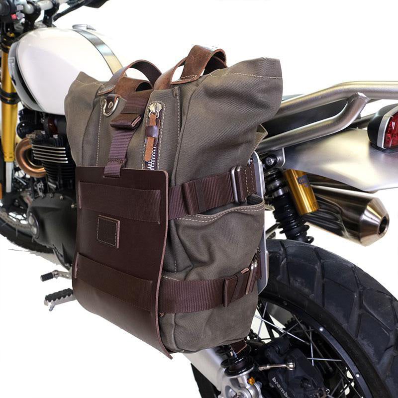 Aluminium-Taschenhalter mit verstellbarer Lederfront + Rahmen der NineT-Serie