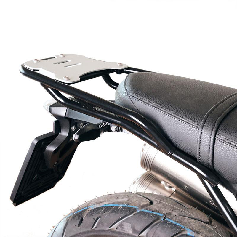 NineT-Gepäckträger mit Soziusgriffen zur Befestigung der Topcaseplatte